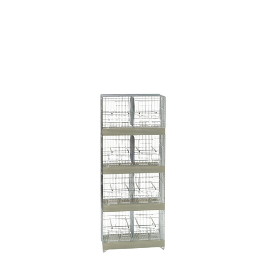 CANTORINA 5 PIANI ZINCATA – 5-Tier White Zinc-Plated Bird Cage Stand with Plastic Base