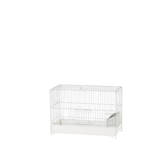 GABBIA ZINCATA – Zinc-Plated Bird Cage with White Base | Durable Cage for Small Birds