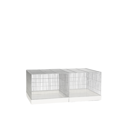 COVA 120 ZINCATA – Large Zinc-Plated Bird Cage with White Base (Without Grill) | Spacious 120×40 cm Cage for Canaries, Finches & Parakeets