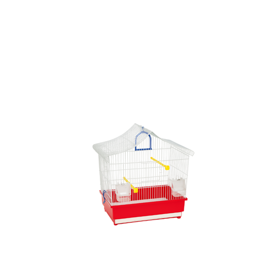 ALBA BIANCA – Bird Cage with Coloured Base | Elegant White Cage with Colourful Bottom