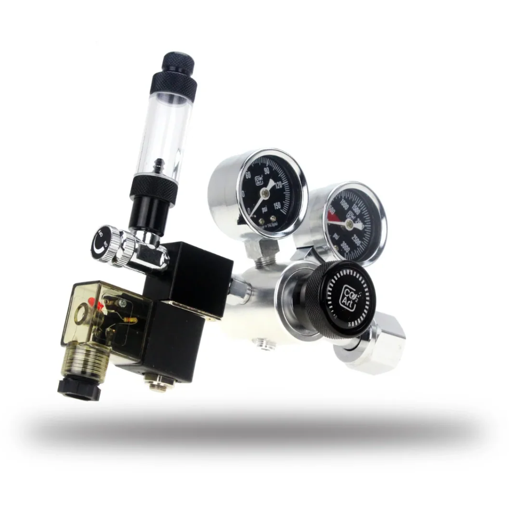 CO2Art PRO SE Series Dual-Stage CO₂ Regulator – Integrated Solenoid & Bubble Counter