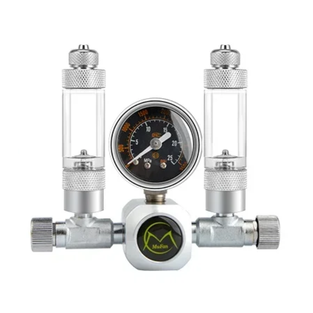 Mufan CO₂ Dual-Output Regulator – Dual Outlet Precision Regulator for Planted Aquariums