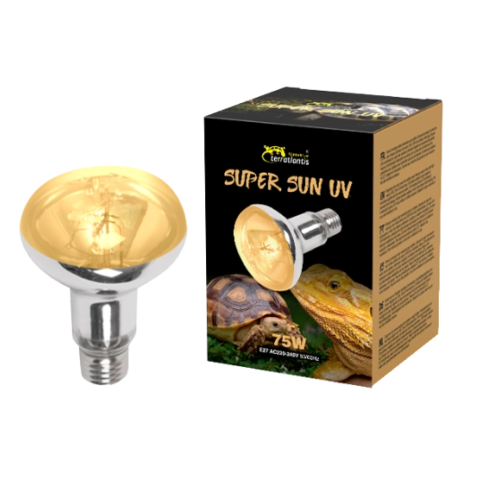 Terratlantis Super Sun UV Lamp – Full-Spectrum UVA/UVB & Heat Lamp for Reptiles