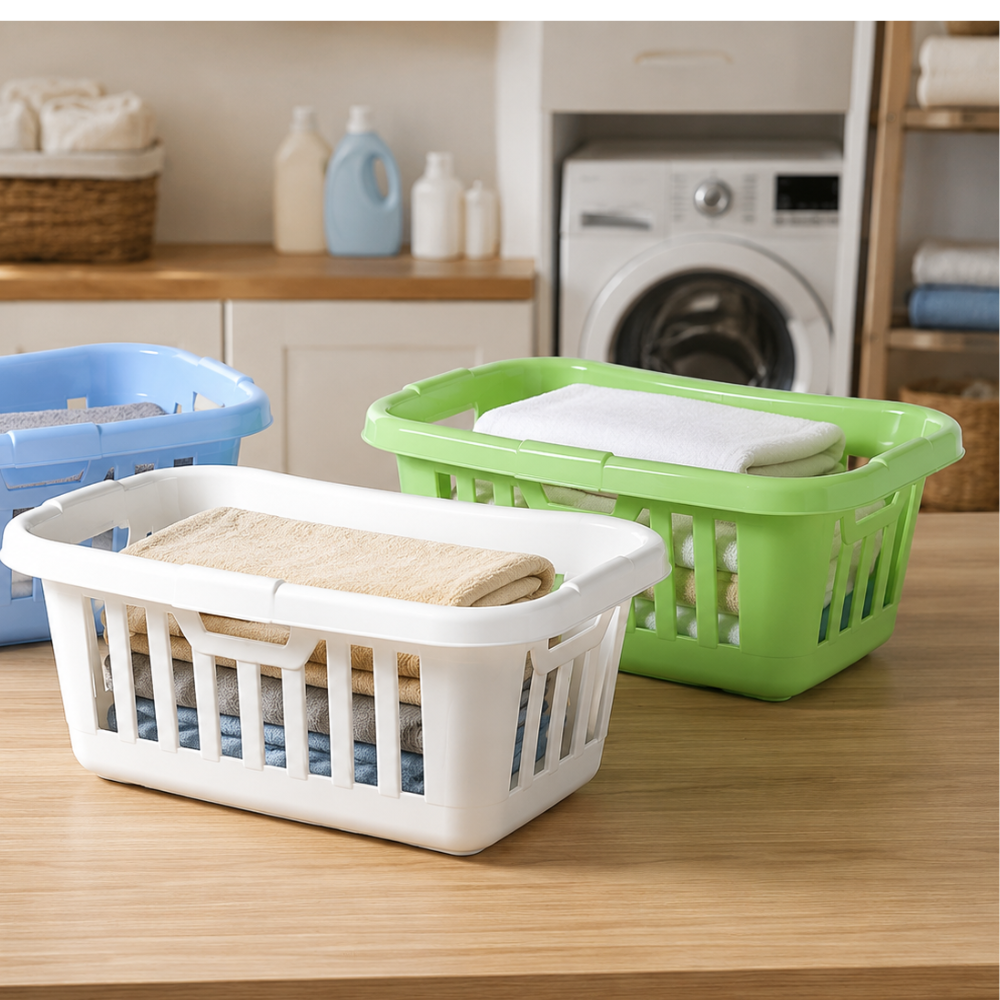 Plastic Laundry Basket — Heavy Duty Utility Tote
