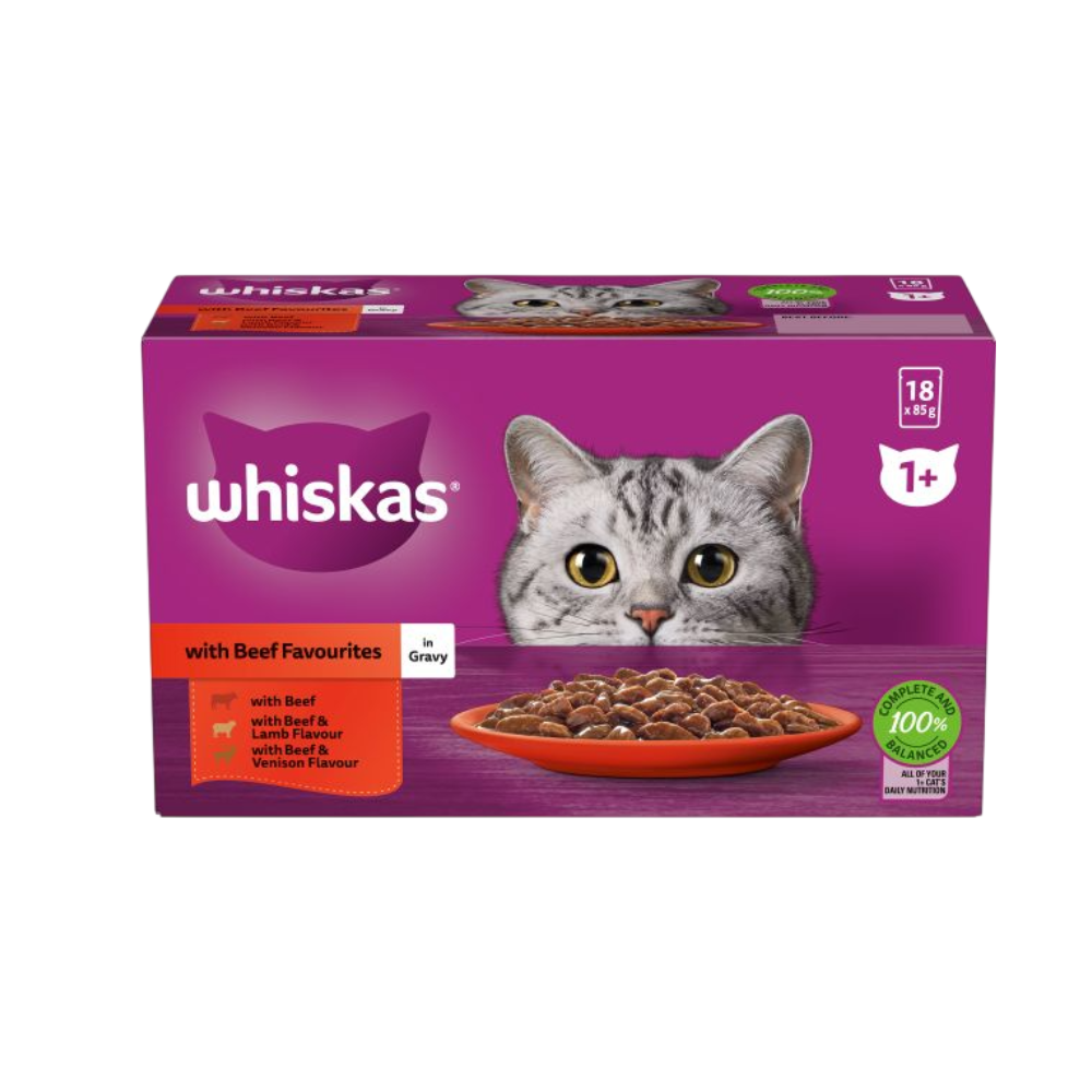 Whiskas  Beef Favourites in Gravy (10 x 85g Multipack)