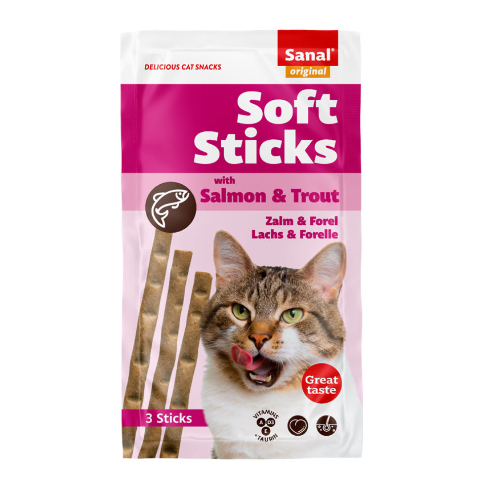 Sanal Cat Softsticks – Salmon & Trout Flavor (3-Pack Bundle)