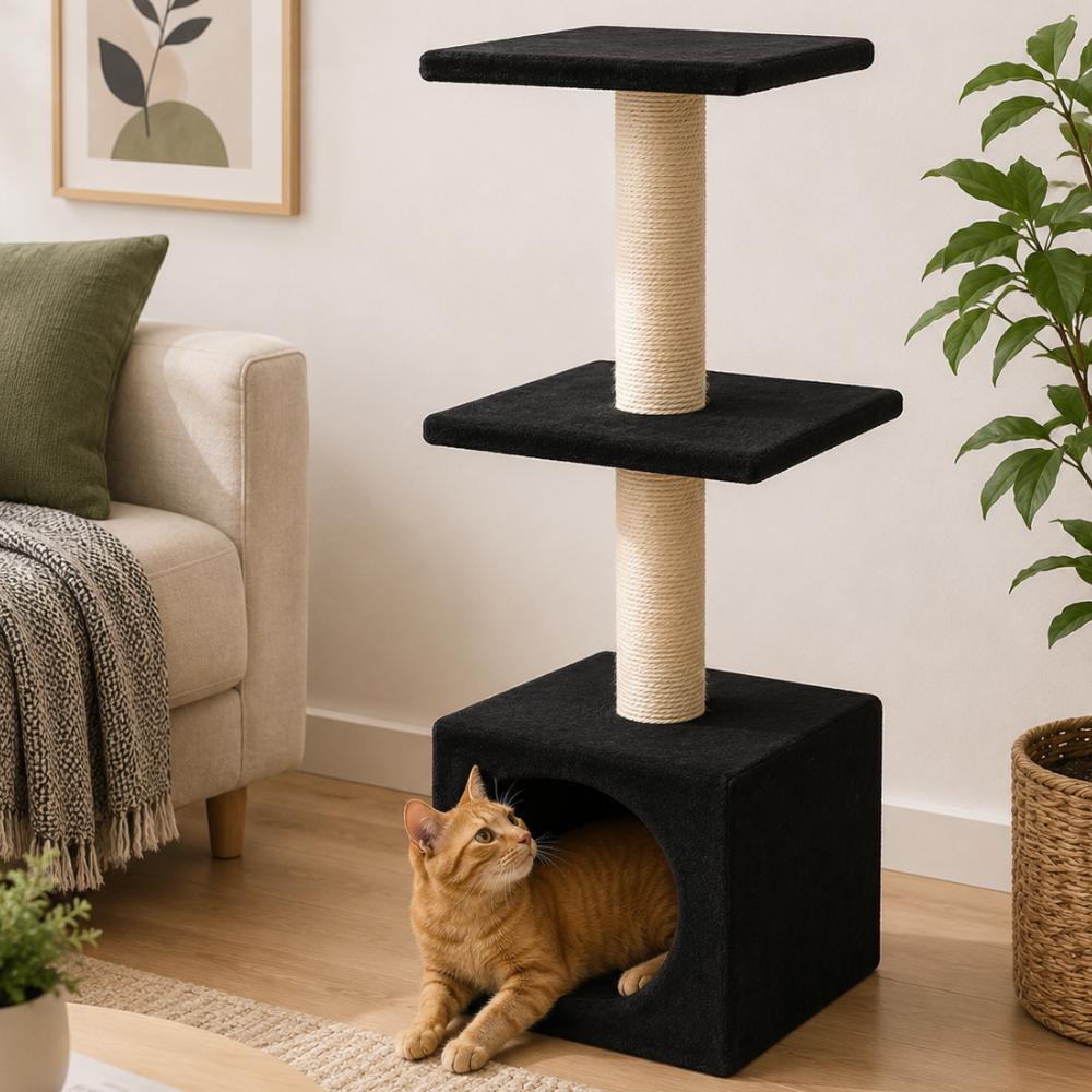 Croci Munich Cat Scratching Post – Sleek Black Claw Care Station