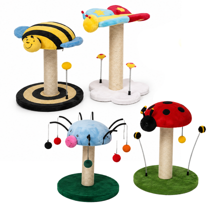 Croci Lucky Bugs Cat Scratching Post – 47cm Assorted Garden Insect Activity Center
