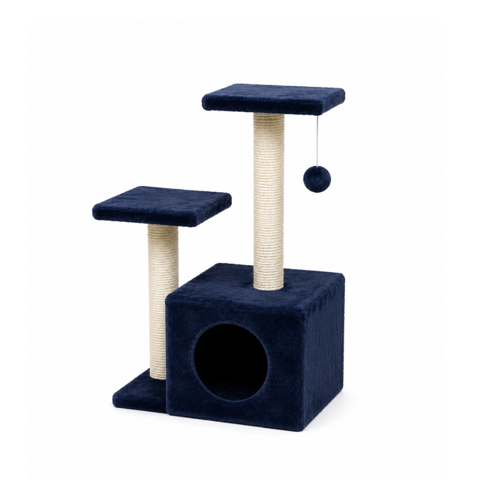 Croci Sammy Cat Tree – 60cm Compact Double Platform Sleep & Claw Station