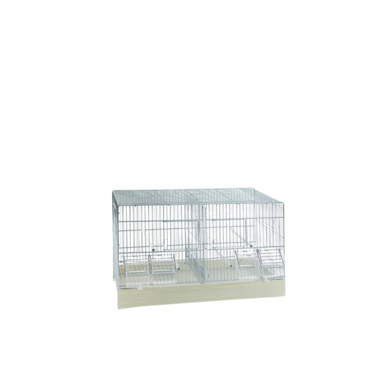 GABBIA ZINCATA with White Base – Without Grid | Galvanized Bird Cage for Canaries, Finches & Small Birds