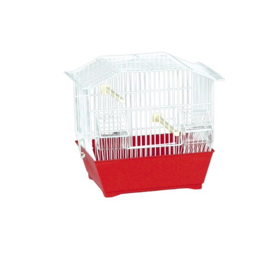 JOLLY CASETTA BIANCA – White Bird Cage with Coloured Base | Stylish & Comfortable Home for Small Birds