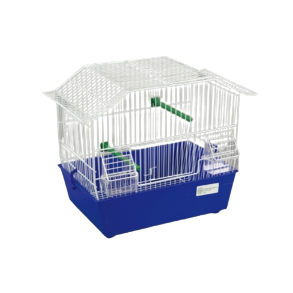 GABBIA LUSSO BIANCA – White Luxury Bird Cage with Coloured Base | Elegant Home for Small Birds