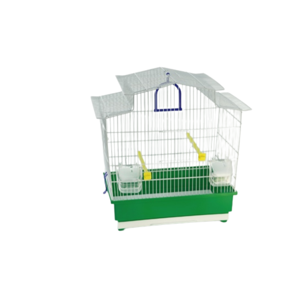 ZENIA BIANCA – White Bird Cage with Coloured Base | Elegant & Functional Home for Small Birds
