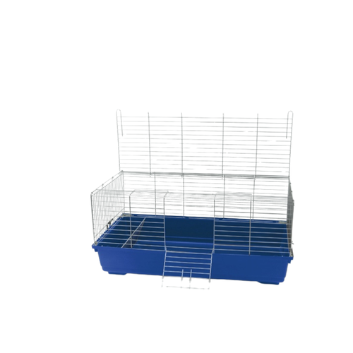 RABBIT  100cm White Rabbit Cage with Coloured Base | Spacious Habitat for Rabbits & Guinea Pigs