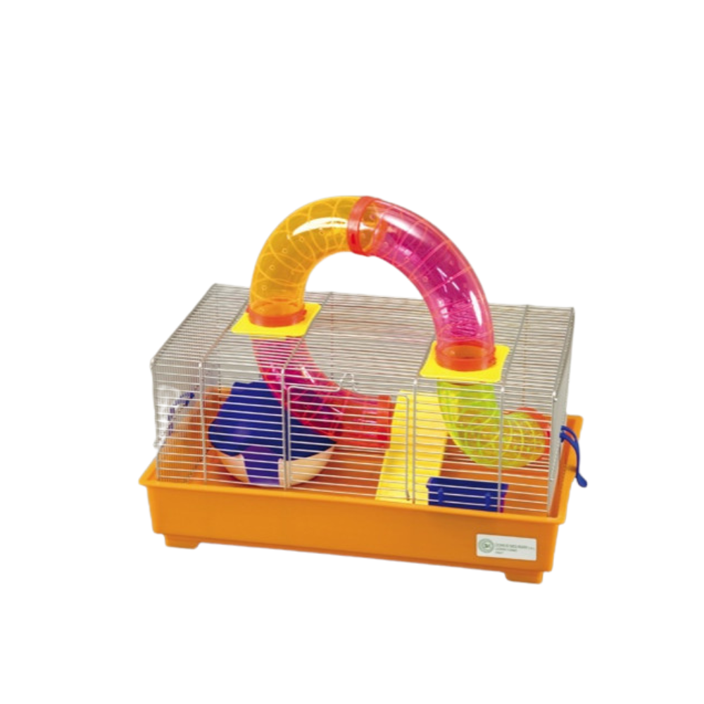 Criceto Special 2 Lux Cage – Chrome Finish with Coloured Base 44×26×33 cm