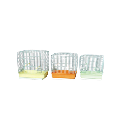 Tris Royal Bianco Fondo Color Bird Cage 3pcs – Elegant Design for Small Birds