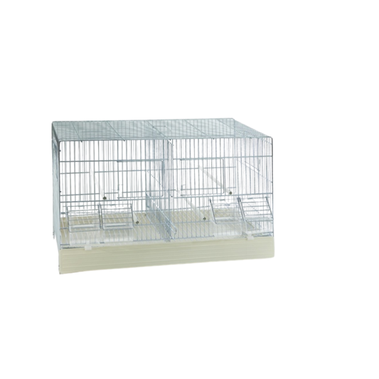 Gabbia Zincata Fondo Bianco 50×27×33 cm – Durable Metal Bird Cage with White Plastic Base