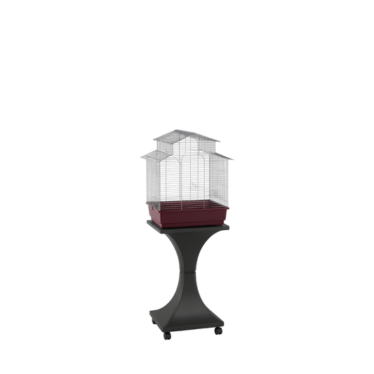 CHALET BIANCA – White Bird Cage with Anthracite Plastic Base | Spacious & Stylish Home for Small Birds