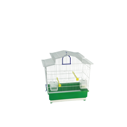 ZENIA BIANCA – White Bird Cage with Coloured Base | Elegant & Functional Home for Small Birds