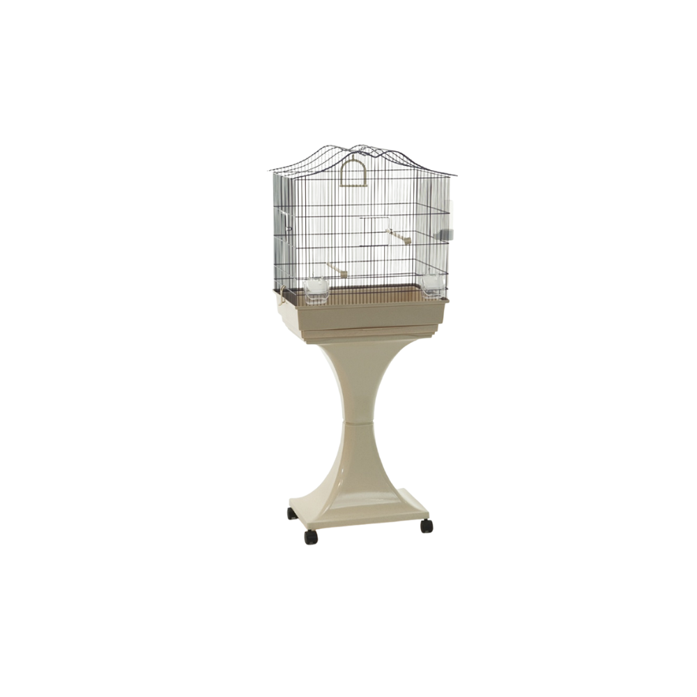 MARTINA LIGHT BLUE BEIGE – Bird Cage with Stand and Wheels | Elegant Cage for Canaries & Parakeets