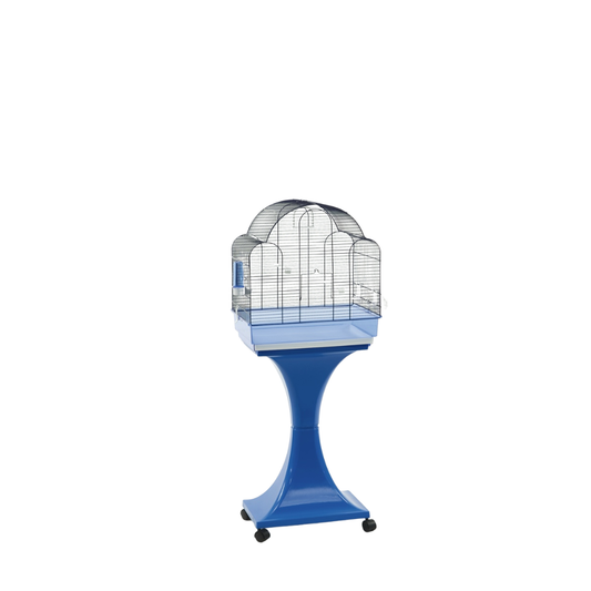 AURORA BIANCA-F DO BI SUPP BIA +RUOTE – White Pet Cage with Stand and Wheels