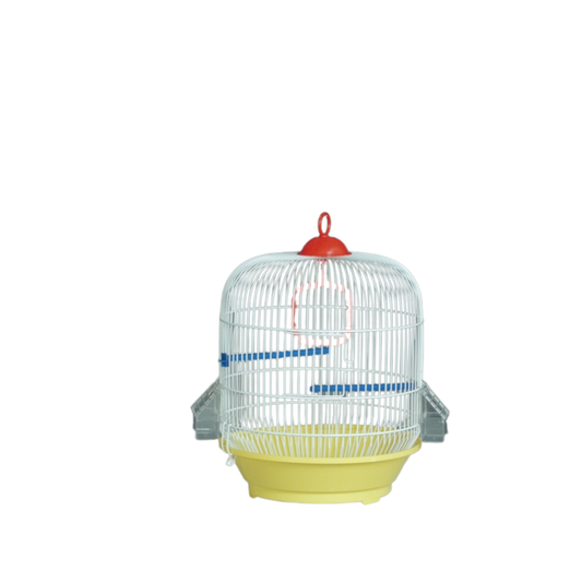 GARDENIA BIANCA – White Bird Cage with Coloured Base | Elegant Cage for Small Birds