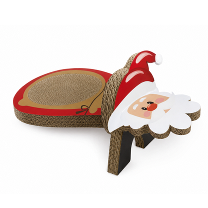 Croci X-Mas Santa Claus Cat Scratcher – Festive Holiday Cardboard Lounge