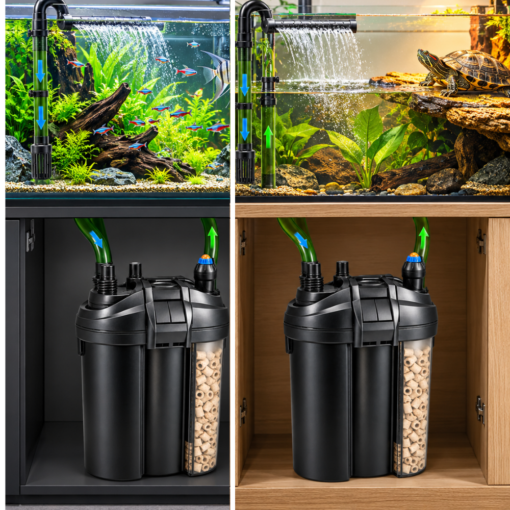 Lucky Reptile Thermo Clean Filter + built in heater | Aquarium & Turtle Terrarium Filter